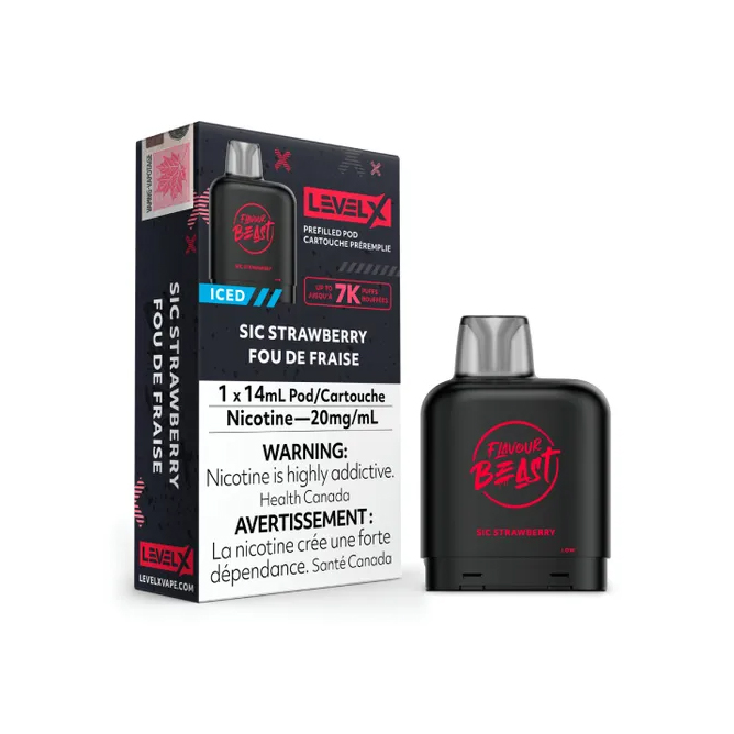 Flavour Beast Level X Pod Sic Strawberry Iced Flavour Beast Level X Pod Sic Strawberry Iced